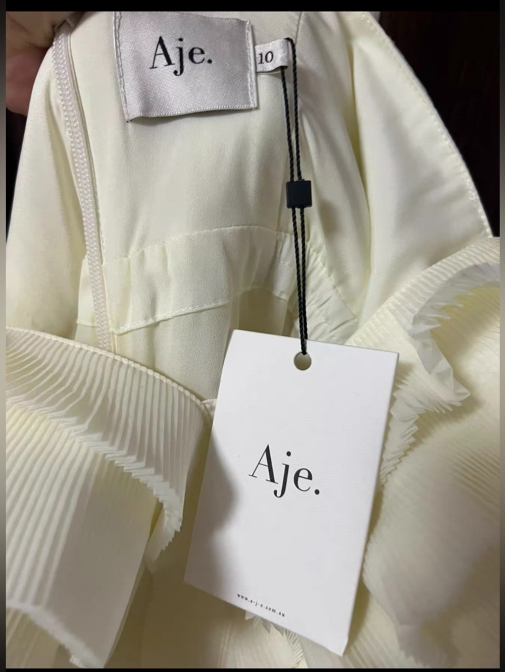 AJE REFLECTION OMBRE GOWN IN IVORY/ACACIA YELLOW, US6, AU10 - Picture 15 of 15